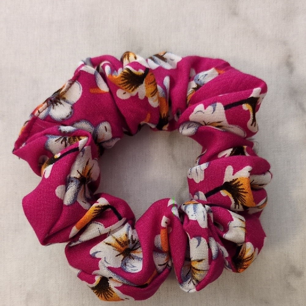 3/$20 Floral Pink Hair Scrunchie